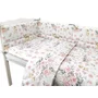 Lenjerie patut cu 3 piese, MimiNu, Pentru patut 120x60 cm, Cu protectie laterala, Din bumbac certificat Oeko Tex Standard 100, Sweet Deer Pink - 4