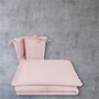 Lenjerie patut cu 3 piese, MimiNu, Pentru patut 120x60 cm, Cu volanase, Cu protectie laterala, Din bumbac certificat Oeko Tex Standard 100, Colectia Royal, Powder Pink - 2