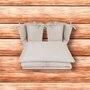 Lenjerie patut cu 4 piese, MimiNu, Pentru patut 120x60 cm, Cu doua protectii laterale, Cu volanase, Din bumbac certificat Oeko Tex Standard 100, Colectia Royal, Beige - 2