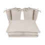 Lenjerie patut cu 4 piese, MimiNu, Pentru patut 120x60 cm, Cu doua protectii laterale, Cu volanase, Din bumbac certificat Oeko Tex Standard 100, Colectia Royal, Beige - 1