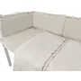 Lenjerie patut cu 4 piese, MimiNu, Pentru patut 120x60 cm, Cu doua protectii laterale, Cu volanase, Din bumbac certificat Oeko Tex Standard 100, Colectia Royal, Beige - 3