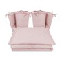 Lenjerie patut cu 4 piese, MimiNu, Pentru patut 120x60 cm, Cu doua protectii laterale, Cu volanase, Din bumbac certificat Oeko Tex Standard 100, Colectia Royal, Powder Pink - 1