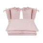Lenjerie patut cu 4 piese, MimiNu, Pentru patut 120x60 cm, Cu doua protectii laterale, Cu volanase, Din bumbac certificat Oeko Tex Standard 100, Colectia Royal, Powder Pink