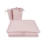 Lenjerie patut cu 4 piese, MimiNu, Pentru patut 120x60 cm, Cu doua protectii laterale, Cu volanase, Din bumbac certificat Oeko Tex Standard 100, Colectia Royal, Powder Pink - 2