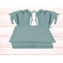 Lenjerie patut cu 4 piese, MimiNu, Pentru patut 120x60 cm, Cu doua protectii laterale, Cu volanase, Din bumbac certificat Oeko Tex Standard 100, Colectia Royal, Nepal Green - 2