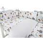 MimiNu - Lenjerie patut cu 4 piese, Cu doua protectii laterale, Din bumbac certificat Oeko Tex Standard 100, Pentru patut 120x60 cm, Forest Friends Beige - 4