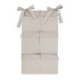 Organizator pentru patut, MimiNu, Din bumbac certificat Oeko Tex Standard 100, Cu 6 compartimente, Doua panglici, 70x40 cm, Cu volanase, Colectia Royal Beige