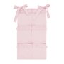 Organizator pentru patut, MimiNu, Din bumbac certificat Oeko Tex Standard 100, Cu 6 compartimente, Doua panglici, 70x40 cm, Cu volanase, Colectia Royal Powder Pink - 1