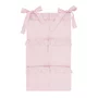 Organizator pentru patut, MimiNu, Din bumbac certificat Oeko Tex Standard 100, Cu 6 compartimente, Doua panglici, 70x40 cm, Cu volanase, Colectia Royal Powder Pink - 1
