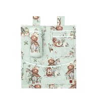Organizator pentru patut leagan, MimiNu, Din bumbac certificat Oeko Tex Standard 100, 3 compartimente, 53x46 cm, Design, Let's Go Natural