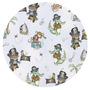 MimiNu - Paturica de infasat cu doua fete, Cu multiple utilizari, Cu inchidere arici velcro, Dimensiune 75x75 cm, Din bumbac certificat Oeko Tex Standard 100, Design, Pirates Blue - 2