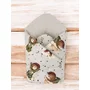 Paturica de infasat, MimiNu, Cu doua fete, Cu multiple utilizari, Cu inchidere arici velcro, Dimensiune 75x75 cm, Din bumbac certificat Oeko Tex Standard 100, Teddy Bear On Moon - 2