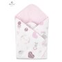 MimiNu - Paturica de infasat multifunctionala standard, 75x75 cm, Din bumbac, Baby Shower Pink/Pink - 1