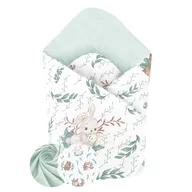 Paturica de infasat, MimiNu, Cu doua fete, Cu multiple utilizari, Cu inchidere arici velcro, Dimensiune 75x75 cm, Din bumbac certificat Oeko Tex Standard 100, Lulu Natural