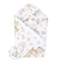 Paturica de infasat, MimiNu, Cu doua fete, Cu multiple utilizari, Cu inchidere arici velcro, Dimensiune 75x75 cm, Din bumbac certificat Oeko Tex Standard 100, Sweet Deer Pink