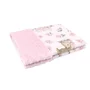 Paturica pufoasa, MimiNu, Cu doua fete, Dimensiune 75x100 cm, Din tesatura Minky si bumbac, Materiale certificate Oeko Tex Standard 100, Sweet Deer Pink  - 1