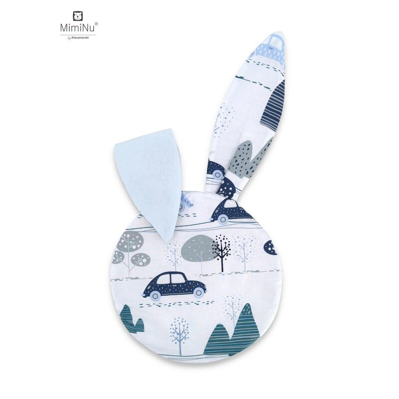 Miminu - perna bebelusi cu urechi, din bumbac, childrens journey blue