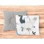 Perna bebelus, MimiNu, Profilata, Cu doua fete, Cu functie anti-soc, Pufoasa, Din catifea si bumbac, 23x26 cm, Materiale certificate Oeko Tex Standard 100, Velvet Dino Granat - 2