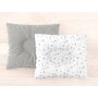 Perna bebelus, MimiNu, Profilata, Cu doua fete, Cu functie anti-soc, Pufoasa, Din catifea si bumbac, Materiale certificate Oeko Tex Standard 100, 23x26 cm, Velvet Mini Gray Stars - 2