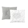 Perna bebelus, MimiNu, Profilata, Cu doua fete, Cu functie anti-soc, Pufoasa, Din catifea si bumbac, Materiale certificate Oeko Tex Standard 100, 23x26 cm, Velvet Mini Gray Stars