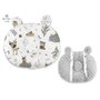 MimiNu - Perna bebelusi Ursulet, Multifunctionala, Cu doua fete, Tesatura pufoasa minky si bumbac, Materiale certificate Oeko Tex Standard 100, Minky Forest Friends Beige