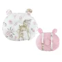 Perna bebelusi, MimiNu, Ursulet, Multifunctionala, Cu doua fete, Tesatura pufoasa minky si bumbac, Materiale certificate Oeko Tex Standard 100, Minky Pink/ Sweet Deer Pink