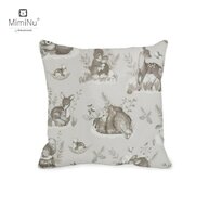 MimiNu - Perna clasica de dormit, Cu husa detasabila cu fermoar, Din bumbac certificat Oeko Tex Standard 100, 40x40 cm, Design, Calm Forest Beige