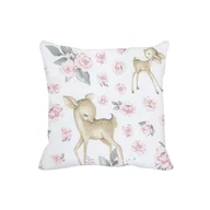 Perna clasica de dormit, MimiNu, Cu husa detasabila cu fermoar, Din bumbac certificat Oeko Tex Standard 100, 40x40 cm, Sweet Deer Pink