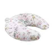 Perna pentru alaptat, MimiNu, Din bumbac certificat Oeko Tex Standard 100, Cu husa detasabila, Cu fermoar securizat, Circumferinta 155 cm, Sweet Deer Pink