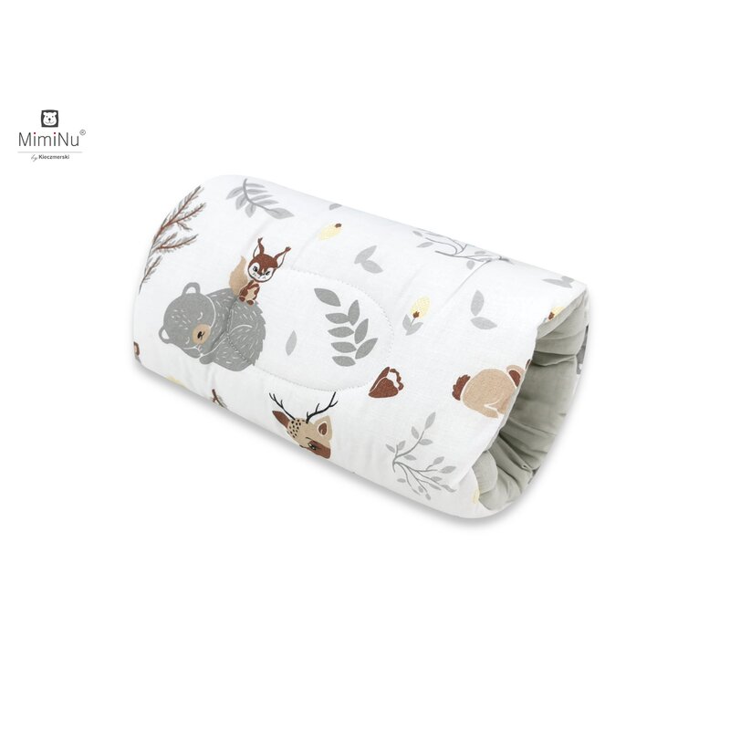 Miminu - perna pentru alaptat tip manson, din bumbac certificat oeko tex standard 100, 25 cm, forest friends beige