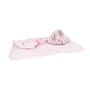 Prosop cu gluga, MimiNu, Mare, Dimensiune 100x100 cm, Din bumbac si thermo fleece, Materiale certificate Oeko Tex Standard 100, Design, Little Ballerina Pink - 1