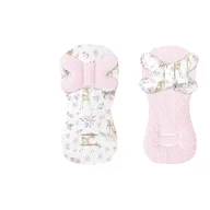 Protectie textila, MimiNu, Pentru carucior, scaun auto si scaun de bicicleta, Cu perna Butterfly, Materiale certificate Oeko Tex Standard 100, Minky Sweet Deer Pink