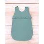 Sac de dormit, MimiNu, Pentru bebelusi, De iarna, Cu volanase, Din bumbac, Cu fermoar lateral, Cu capse pe umar, 70 cm, 0 - 6 luni, 2.5 Tog, Colectia Royal, Nepal Green - 2