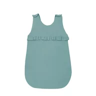 Sac de dormit, MimiNu, Pentru bebelusi, De iarna, Cu volanase, Din bumbac, Cu fermoar lateral, Cu capse pe umar, 70 cm, 0 - 6 luni, 2.5 Tog, Colectia Royal, Nepal Green