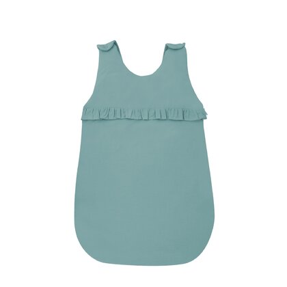 Sac de dormit, MimiNu, Pentru bebelusi, De iarna, Cu volanase, Din bumbac, Cu fermoar lateral, Cu capse pe umar, 70 cm, 0 - 6 luni, 2.5 Tog, Colectia Royal, Nepal Green