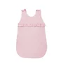Sac de dormit, MimiNu, Pentru bebelusi, De iarna, Cu volanase, Din bumbac certificat Oeko Tex Standard 100, Cu fermoar lateral, Cu capse pe umar, 70 cm, 0 - 6 luni, 2.5 Tog, Colectia Royal, Powder Pink