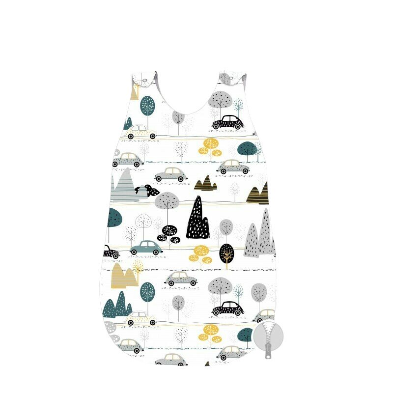 Sac de dormit, MimiNu, Pentru bebelusi, De iarna, Din bumbac certificat Oeko Tex Standard 100, Cu fermoar lateral, Cu capse pe umar, 70 cm, 0 - 6 luni, 2.5 Tog, Childrens Journey Grey