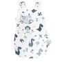 Sac de dormit, MimiNu, Pentru bebelusi, De iarna, Din bumbac certificat Oeko Tex Standard 100, Cu fermoar lateral, Cu capse pe umar, 70 cm, 0 - 6 luni, 2.5 Tog, Dino Granat - 1