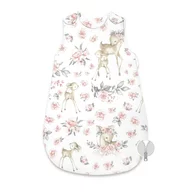 Sac de dormit, MimiNu, Pentru bebelusi, De iarna, Din bumbac certificat Oeko Tex Standard 100, Cu fermoar lateral, Cu capse pe umar, 70 cm, 0 - 6 luni, 2.5 Tog, Sweet Deer Pink