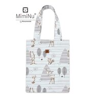 MimiNu - Sacosa textila Mini, Pentru fetite, 24x30 cm, Din bumbac, Forest