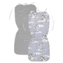 Salteluta pentru carucior, MimiNu, Reversibila, Cu doua fete, Din catifea si bumbac, Materiale certificate Oeko Tex Standard 100, 78 x 34 cm, Design, Dragons/Gray - 1