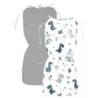 Salteluta pentru carucior, MimiNu, Reversibila, Cu doua fete, Din catifea si bumbac, Materiale certificate Oeko Tex Standard 100, 78 x 34 cm, Dino Granat/Gray