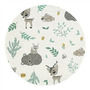 MimiNu - Lenjerie patut 3 piese, Cu protectie laterala, Din bumbac certificat Oeko Tex Standard 100, Pentru patut 120x60 cm, Forest friends Grey/Mint - 3