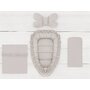 Set 4 in 1 Cosulet bebelus, MimiNu, Baby Cocoon 75x55 cm, Cu volanase, Husa bumbac, Din bumbac certificat Oeko Tex Standard 100, Cu paturica cu volanase 50x70 cm, Cu salteluta, Cu perna fluture, Colectia Royal, Beige - 2