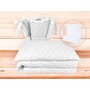 Lenjerie patut cu 5 piese, MimiNu, Pentru patut 120x60 cm, Cu pilota si perna, Din bumbac certificat Oeko Tex Standard 100, Mini Gray Stars - 2
