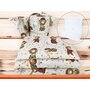Lenjerie patut cu 5 piese, MimiNu, Pentru patut 120x60 cm, Cu pilota si perna, Din bumbac certificat Oeko Tex Standard 100, Teddy Bear On Moon - 2