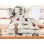 Lenjerie patut cu 5 piese, MimiNu, Pentru patut 120x60 cm, Cu pilota si perna, Din bumbac certificat Oeko Tex Standard 100, Teddy Bear On Moon - 2