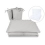 Lenjerie patut cu 5 piese, MimiNu, Pentru patut 120x60 cm, Cu volanase, Cu pilota si perna, Din bumbac certificat Oeko Tex Standard 100, Colectia Royal, Grey