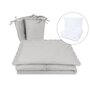 Lenjerie patut cu 5 piese, MimiNu, Pentru patut 120x60 cm, Cu volanase, Cu pilota si perna, Din bumbac certificat Oeko Tex Standard 100, Colectia Royal, Grey
