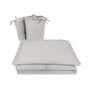 Lenjerie patut cu 5 piese, MimiNu, Pentru patut 120x60 cm, Cu volanase, Cu pilota si perna, Din bumbac certificat Oeko Tex Standard 100, Colectia Royal, Grey - 2